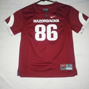 Nike Arkansas Razorbacks Football Jersey #86 Kids Size 7 Red Shirt Little Boys